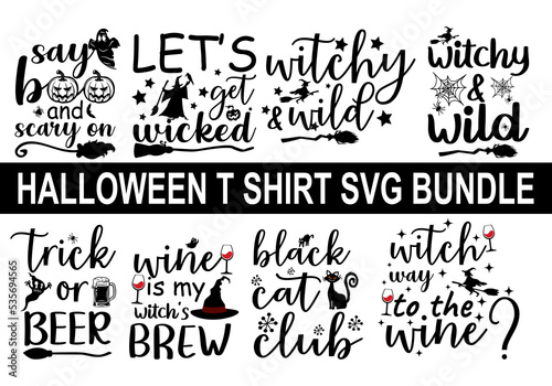 Halloween SVG Bundle. Typography halloween T-shirt Design SVG Bundle.