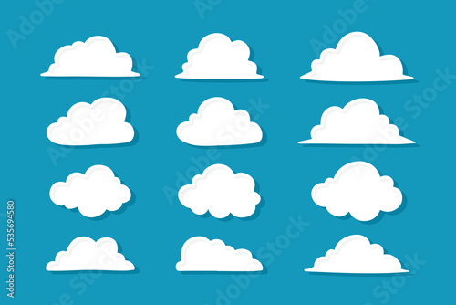 Set of hand drawn cloud vector