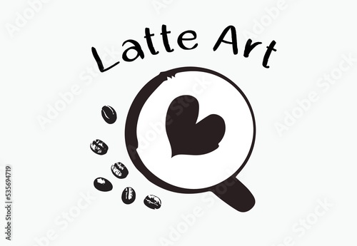 Basic Latte Art, Rosetta Latte art Icon. Vector EPS10