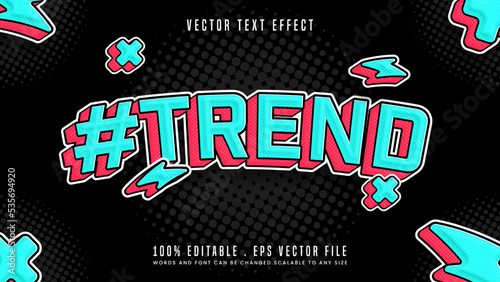 Trend 3d editable text effect font style