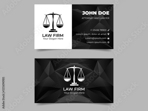 Monochrome Law Firm Business Card Template
