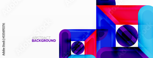 Square and circle minimal abstract background. Vector illustration for wallpaper banner background