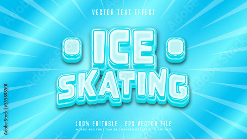 Ice Skating 3d editable text effect font style
