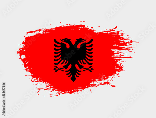 Classic brush stroke painted national Albania country flag illustration