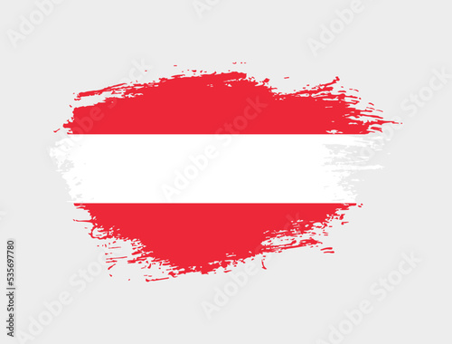 Classic brush stroke painted national Austria country flag illustration