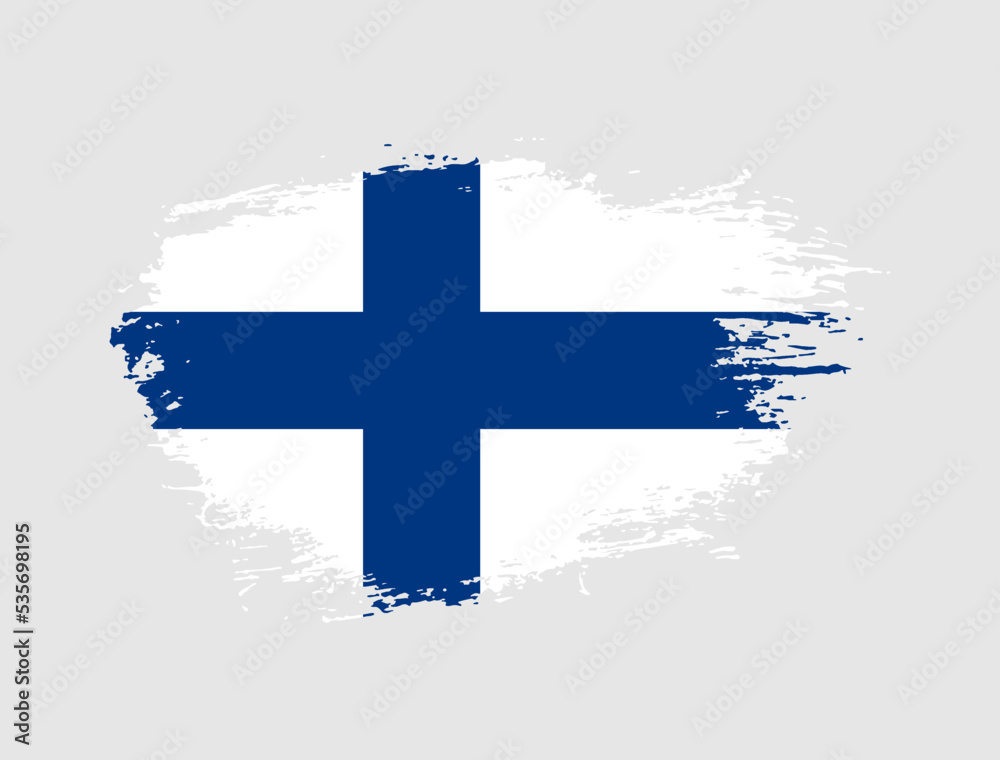 Classic brush stroke painted national Finland country flag illustration Classic brush stroke painted national Finland country flag illustration