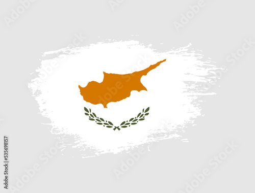 Classic brush stroke painted national Cyprus country flag illustration
