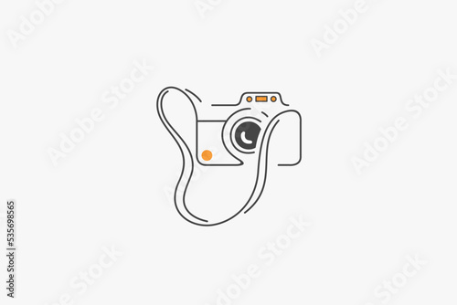 Illustration vector graphic of line art camera. Good for symbol or logo photo