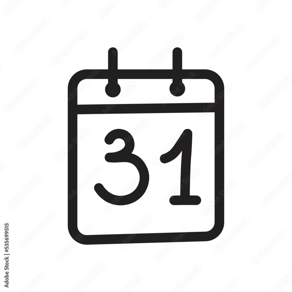 Doodle calendart clipart isolated Doodle calendart clipart isolated