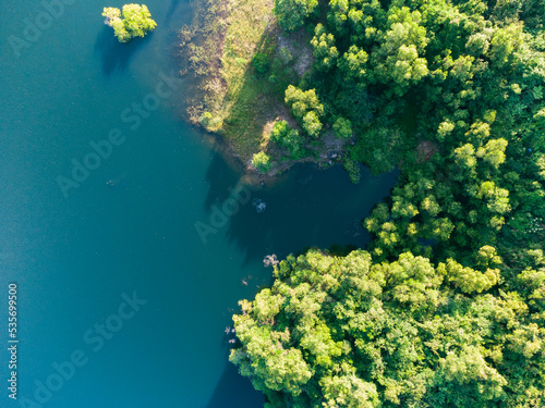 Aerial photo of Meilin Reservoir and Oasis in Shenzhen