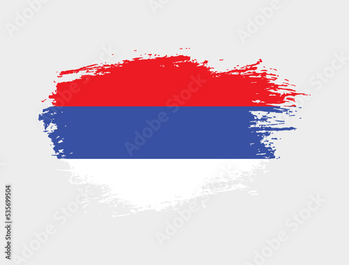 Classic brush stroke painted national Republika Srpska country flag illustration