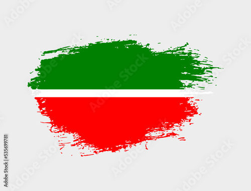 Classic brush stroke painted national Tatarstan country flag illustration
