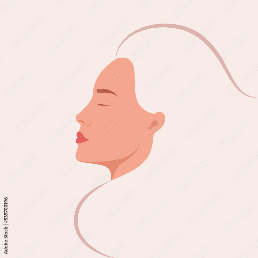 A beautiful woman in profile. Vector illustration.
A beautiful woman in profile. Vector illustration.