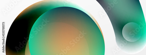 Fluid abstract background, round shapes and circle flowing design for wallpaper, banner, background or landing