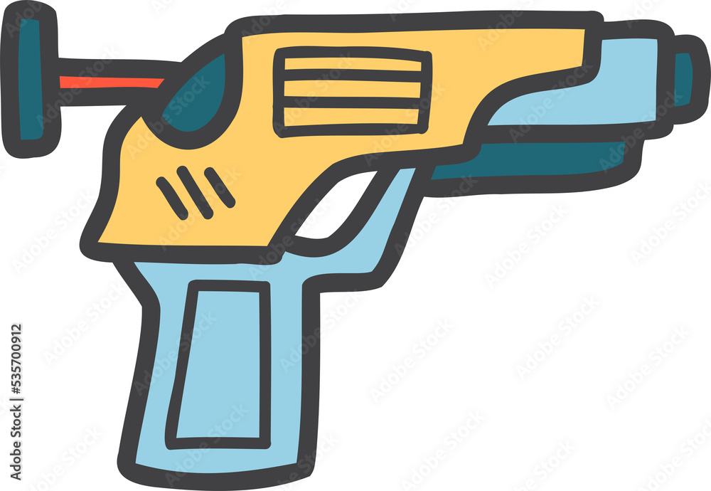 Hand Drawn toy gun for kids illustration Hand Drawn toy gun for kids illustration