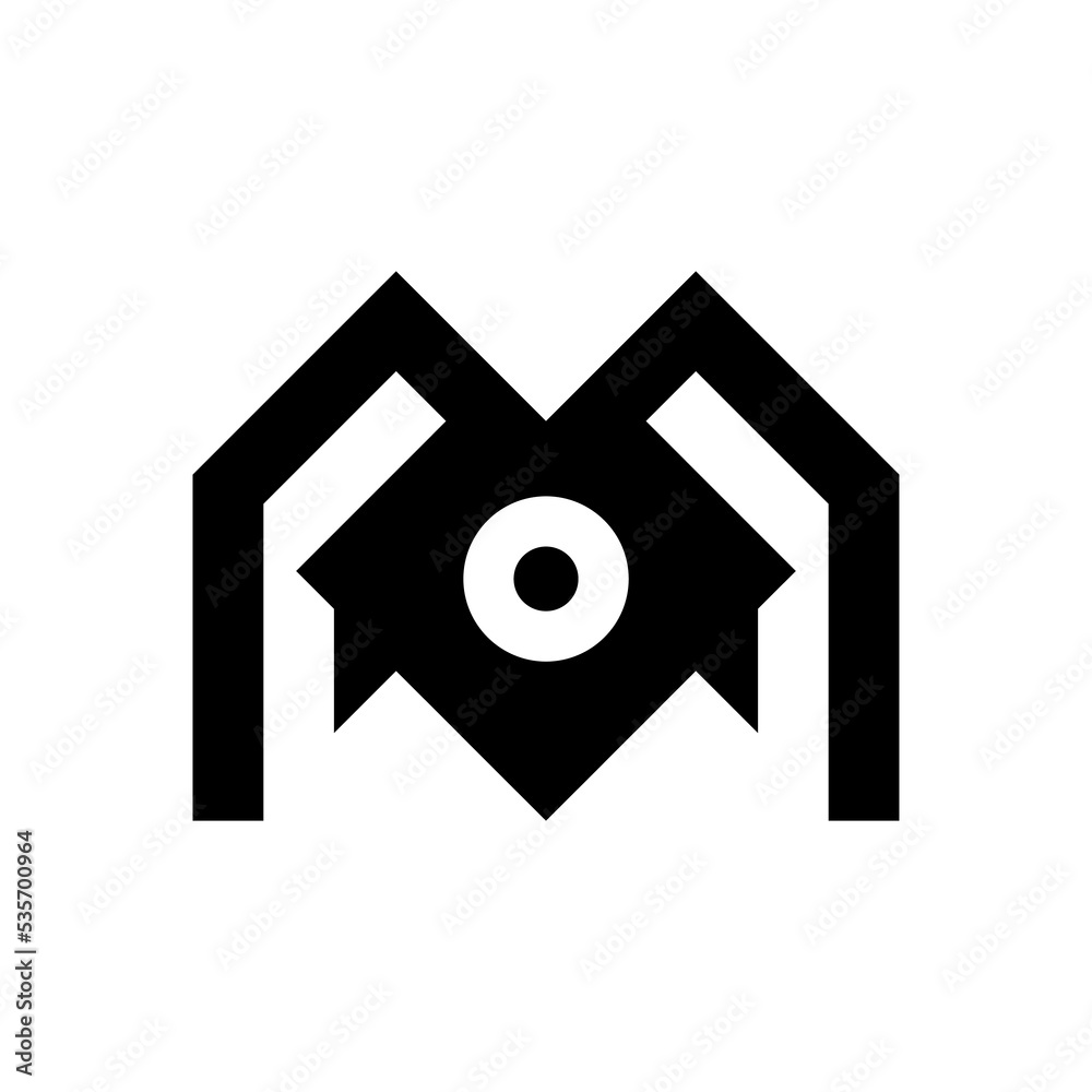 M letter logo design with eye icon M letter logo design with eye icon