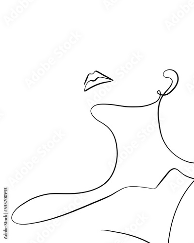 A Portrait of a woman is drawn in one art style. Face expression. Printable art.
