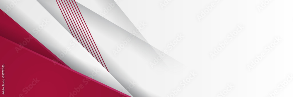 Abstract red and white wide banner background Abstract red and white wide banner background