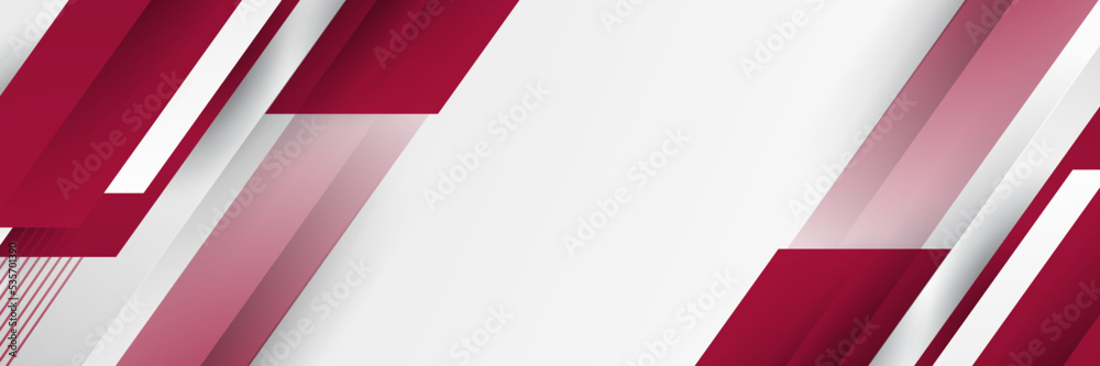 Red and white geometric corporate banner design