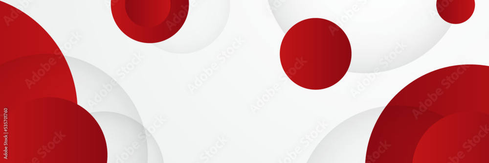 Modern red and white abstract banner background. Template corporate banner concept red black grey and white contrast background.