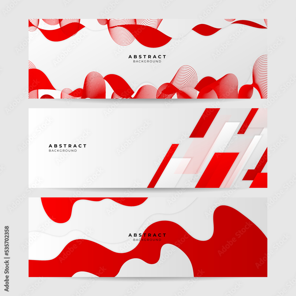 Abstract red banner background with wavy lines, square, circle, sphere, hexagon, and texture Abstract red banner background with wavy lines, square, circle, sphere, hexagon, and texture