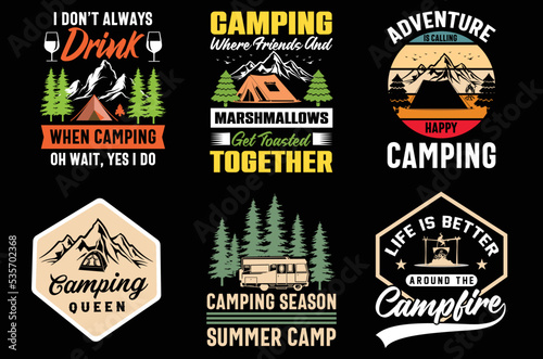 Camping t shirt design vector. camping vector. Mountain t shirt design vector