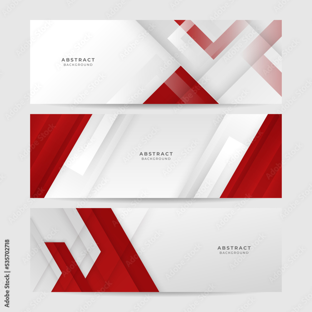 Modern red and white contrast flag abstract banner. Vector abstract red wavy background. Curve flow motion.