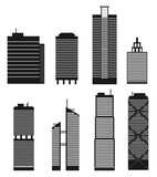 Tall office and residential building, skyscrapers, condominium vector illustration
