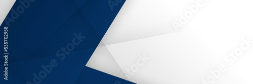 Blue abstract vector long banner. Minimal background with arrows and copy space for text. Facebook cover, web banner