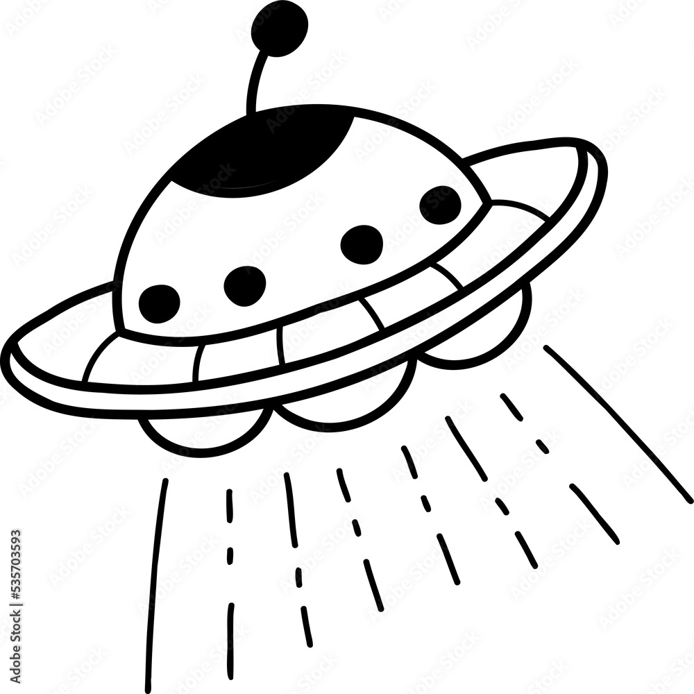 Hand Drawn cute ufo illustration Hand Drawn cute ufo illustration