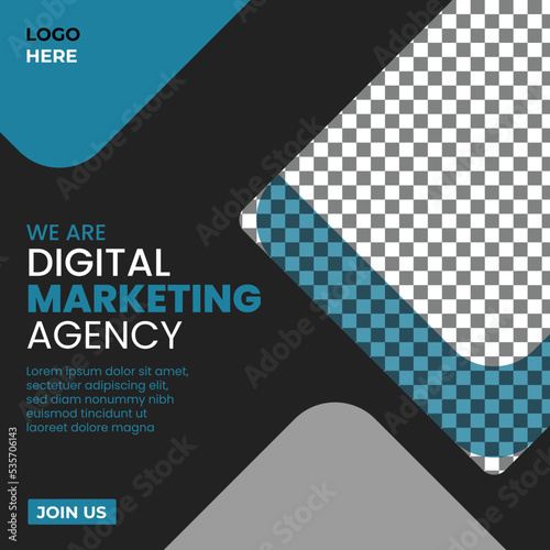 Digital marketing agency and corporate social media post template 