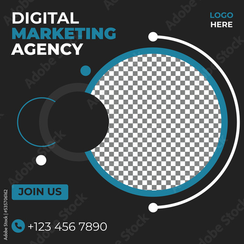 Digital marketing agency and corporate social media post template 