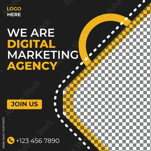 Digital marketing agency and corporate social media post template 