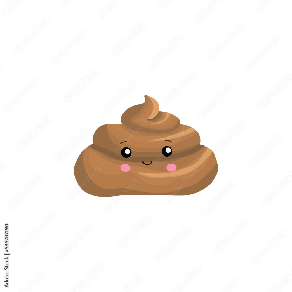 Brown poop illustration. Pile of dog poo in flat cartoon style isolated on white background. Funny excrement art. Brown poop illustration. Pile of dog poo in flat cartoon style isolated on white background. Funny excrement art.