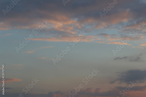 Twilight sky with clouds in the sunset.