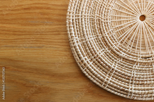 Basketry made of round rattan for serving dishes.
