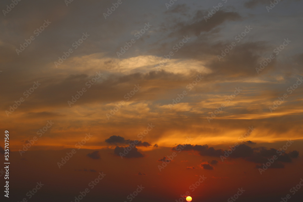 Sky and clouds of sunset,twilight sky background.