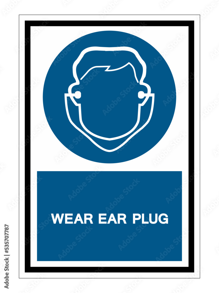 Symbol Wear Ear Plug Sign Isolate On White Background,Vector Illustration EPS.10 Symbol Wear Ear Plug Sign Isolate On White Background,Vector Illustration EPS.10
