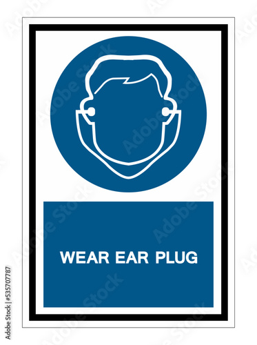 Symbol Wear Ear Plug Sign Isolate On White Background,Vector Illustration EPS.10