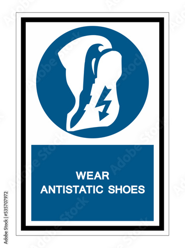 Wear anti static shoes Symbol Sign Isolate On White Background,Vector Illustration EPS.10
