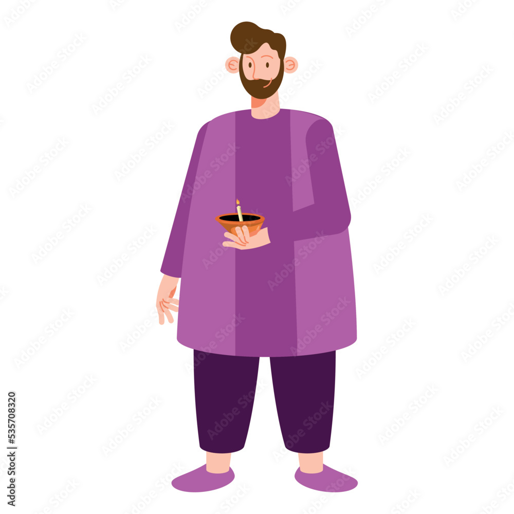 hindu man celebrating diwali