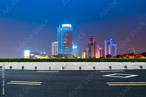 Road and modern city buildings landscape skyline