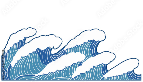 和風　波のイラスト