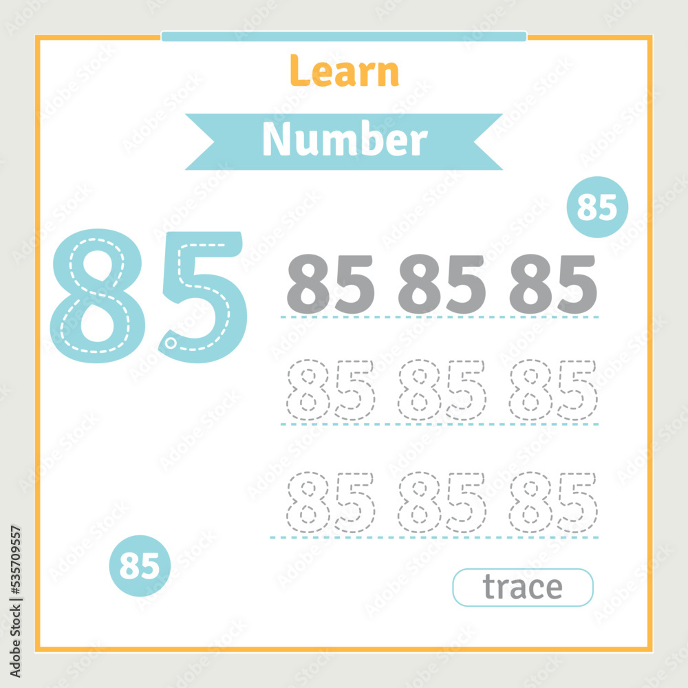 Back to school worksheet for kids with number tracing fun vector preschool number illustration for kids learning activity alphabet coloring book