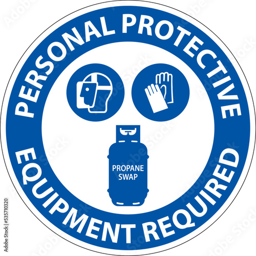 Propane Personal Protective Equipment Required Floor Sign