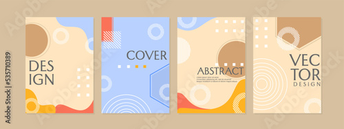 abstract geometric memphis templates set.Universal book cover Designs for Annual Report, journal, Brochures, Flyers, Presentations, Leaflet, Magazine.
