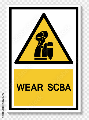 Wear SCBA (Self Contained Breathing Apparatus) Symbol On White Background