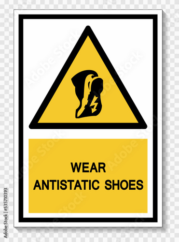 Wear anti static shoes Symbol Sign Isolate On White Background,Vector Illustration EPS.10
