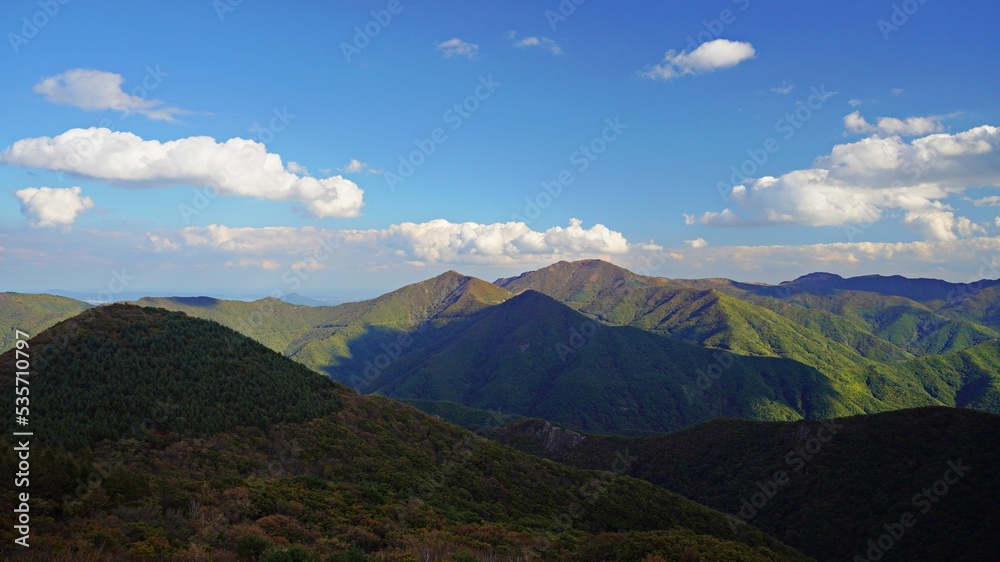 Landscape of Cheonwangsan Mountain in Miryang, South Korea