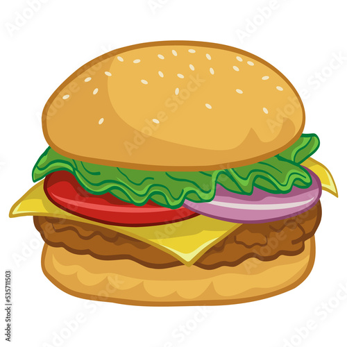 Burger Cheeseburger Hamburger Drawing Illustration Art Design Template Icon